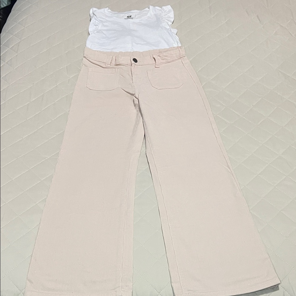 Gymboree Cream Wide-Leg Kids Pants